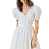 Women Kendall Lane Mini | Georgia Puff Sleeve Dress Off White