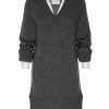 Women Brochu Walker Mini | Looker Vee Dress Charcoal/White