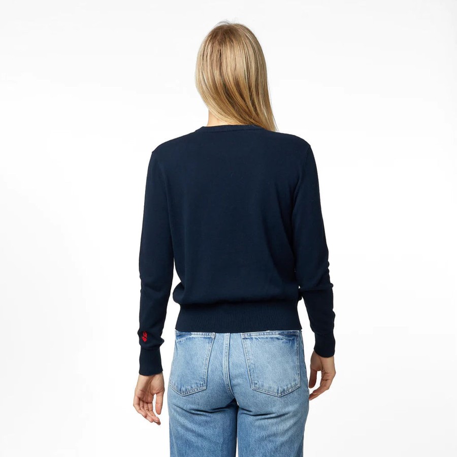 Women Kerri Rosenthal | Charli Drippy Heart Sweater Indigo