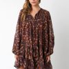 Women Anna Rae Mini | Jasmine Dress Brown Purple