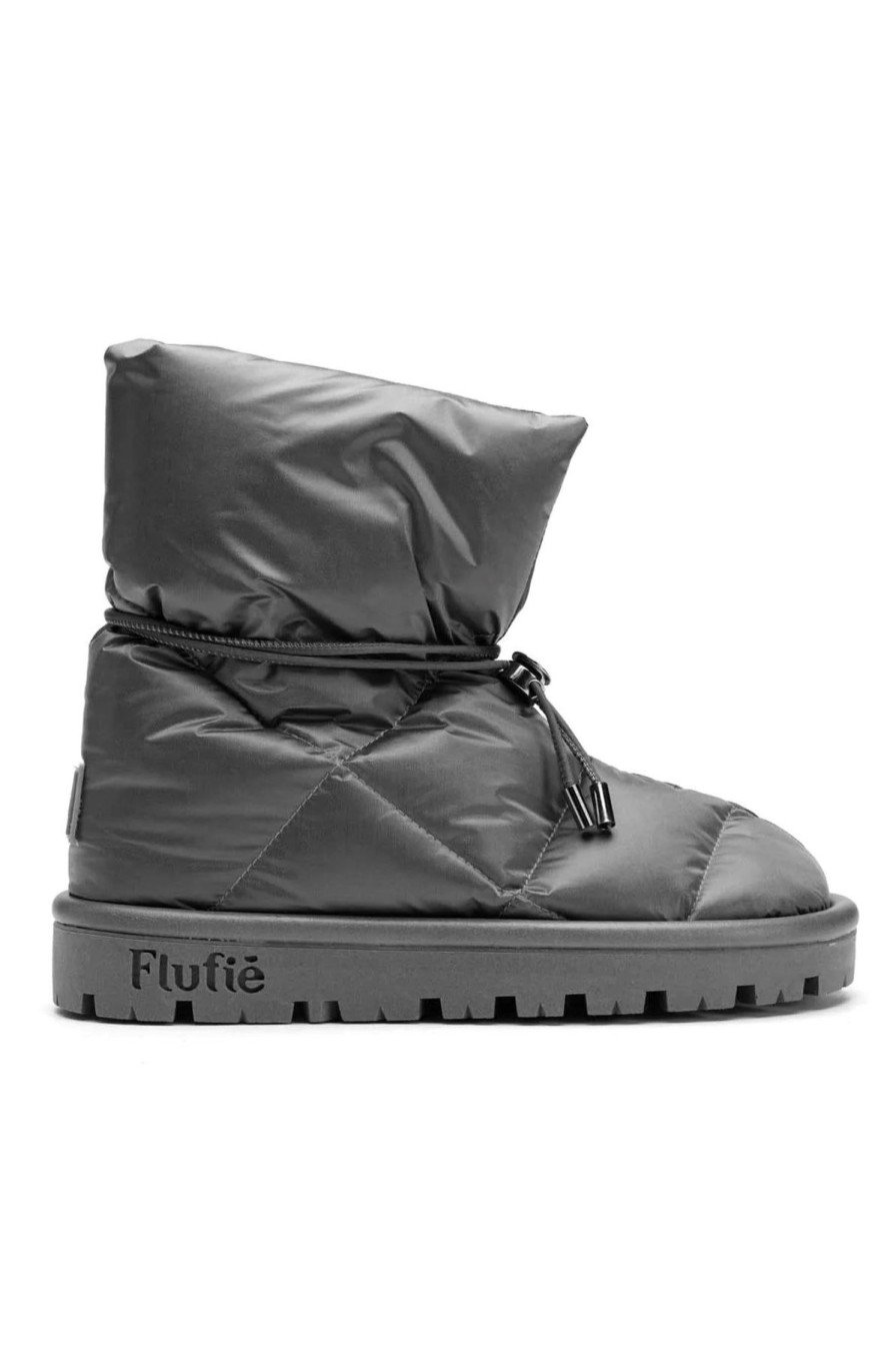 Women Flufie Boots | Metallic Pillow Boots Sonic Silver