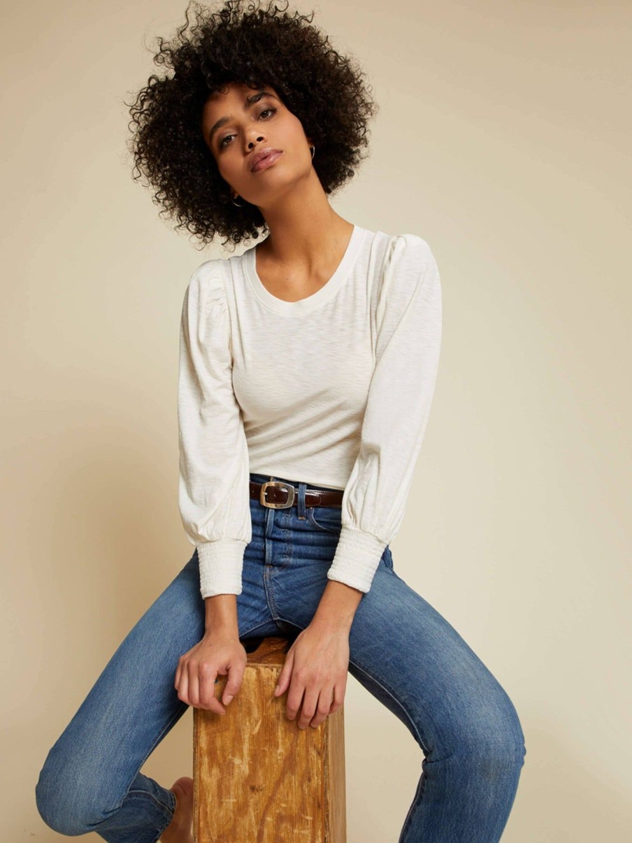 Women NATION LTD Shirts & Blouses | Loren Smocked Peasant Tee Off White