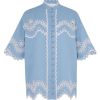 Women Zimmermann Shirts & Blouses | Junie Embroidered Shirt Blue