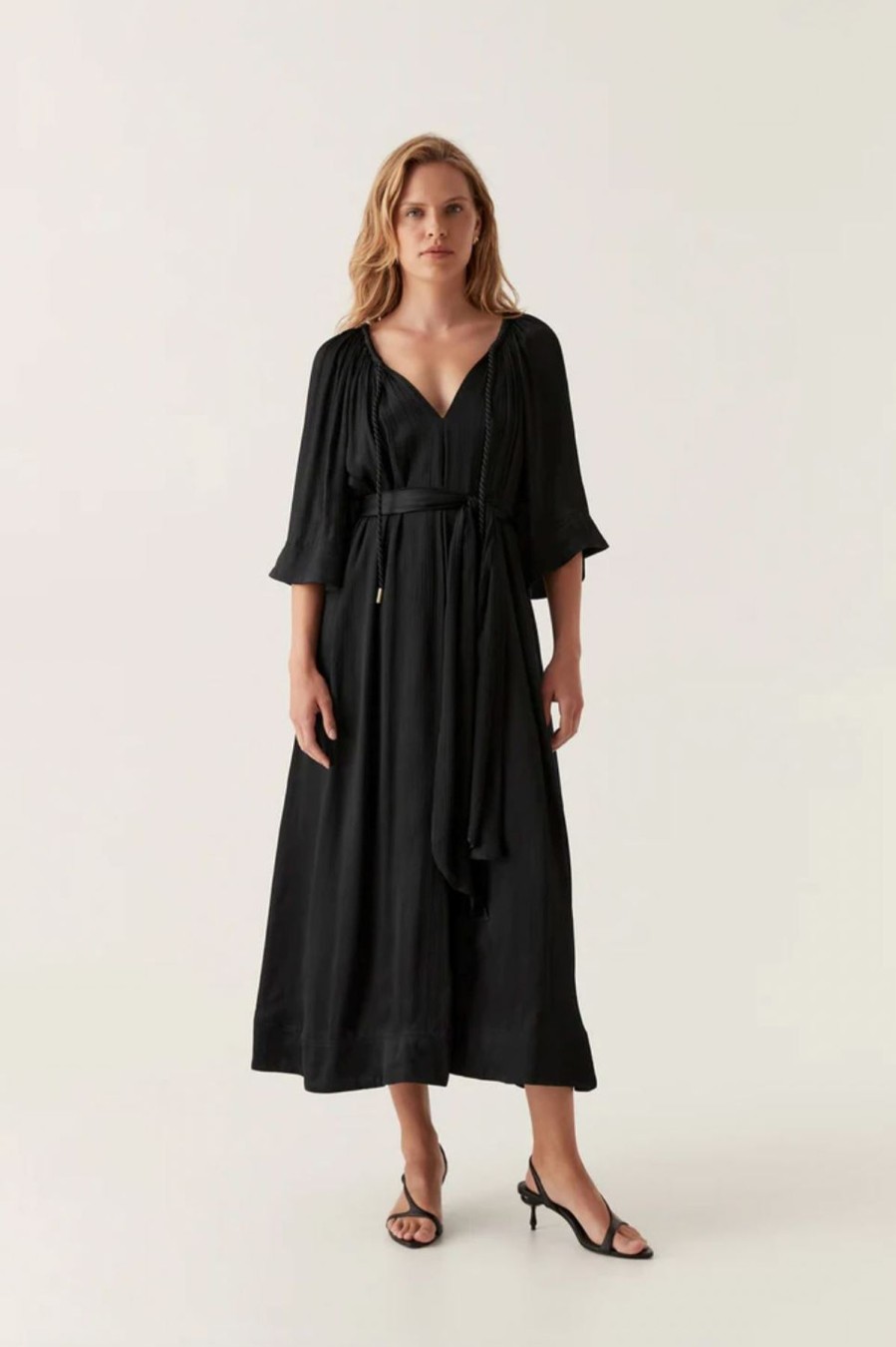 Women Aje. Midi & Maxi | Seraphina Smock Midi Dress Black