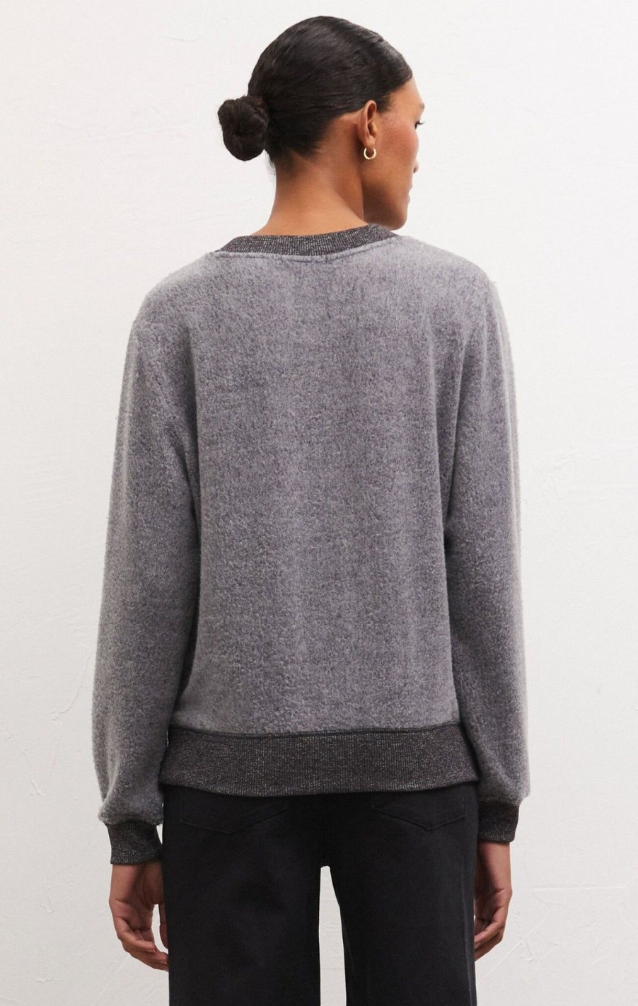 Women Z Supply | Russel Cozy Pullover Charcoal Heather