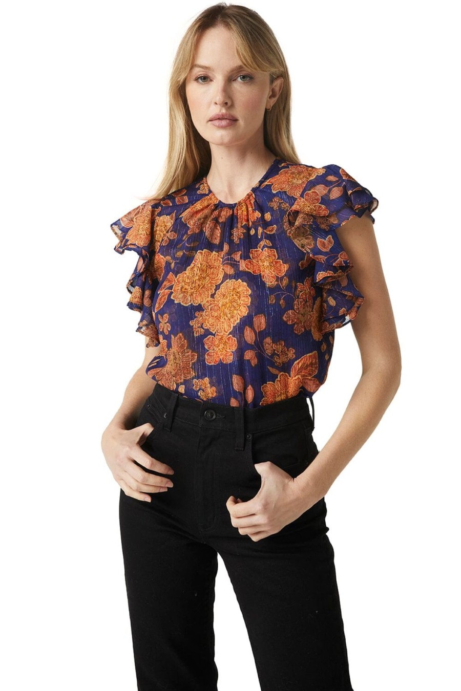 Women MISA Shirts & Blouses | Galeta Blouse Blue Marigold