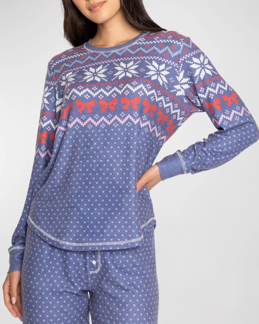 Women PJ Salvage | Long Sleeve Top Cozy Vibes Dark Peri