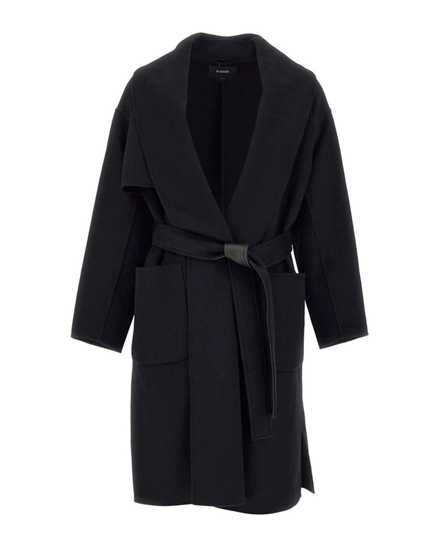 Women Mackage Cold Weather | Thalia Wool Coat Black