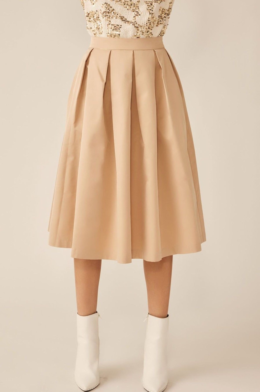 Women Kendall Lane Skirts | Maribelle Pleated Skirt Tan