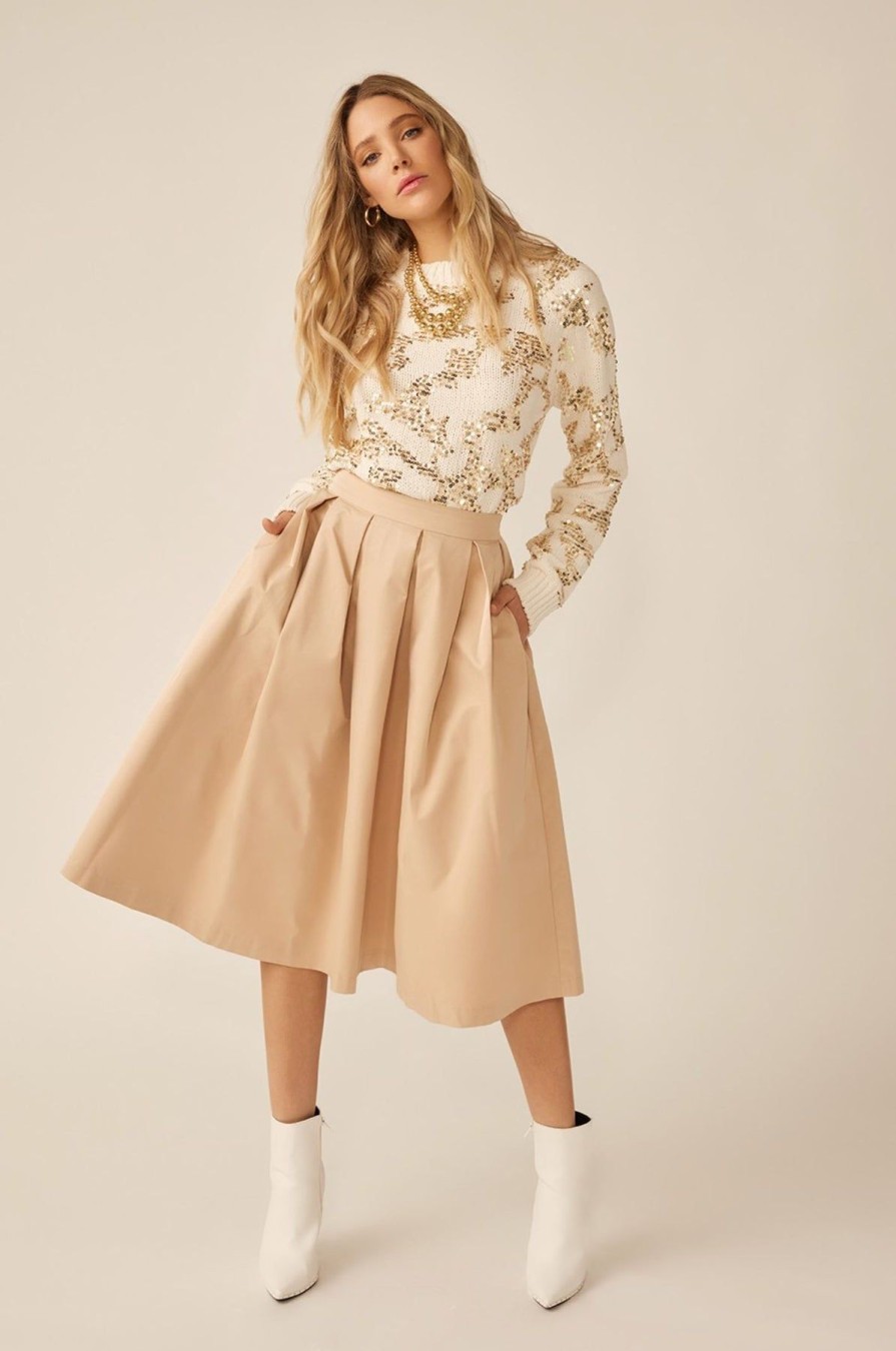 Women Kendall Lane Skirts | Maribelle Pleated Skirt Tan