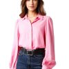 Women Kendall Lane Shirts & Blouses | Candy Linen Top Pink