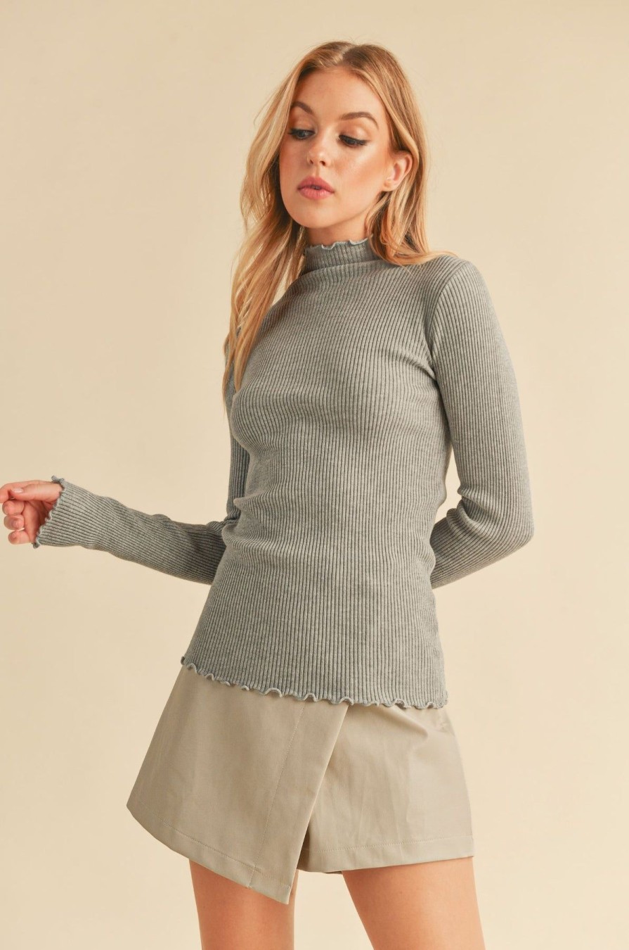 Women Spencer & Ella Shirts & Blouses | Carter Top Heather Grey