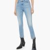 Women Mother Denim | Mid Rise Dazzler Ankle Step Fray Ropin' And Ridin' Ropin And Ridin