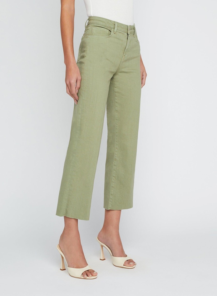 Women L'AGENCE Denim | Wanda High Rise Crop Wide Leg Jeans Soft Army