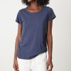 Women Velvet Tees & Tanks | Tilly Tee Bluechip