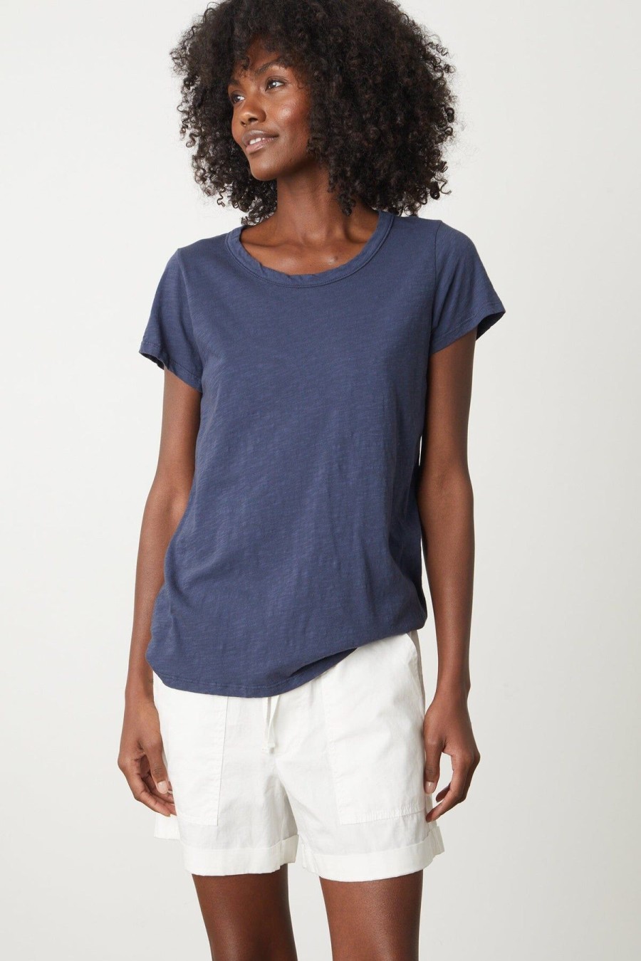 Women Velvet Tees & Tanks | Tilly Tee Bluechip