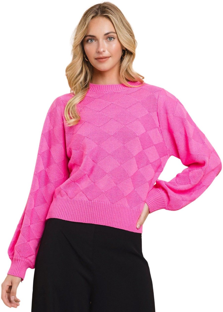 Women Anna Rae Sweaters | Dolly Sweater Pink