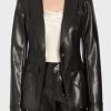 Women Cinq A Sept Blazers | Vegan Leather Louisa Jacket Black