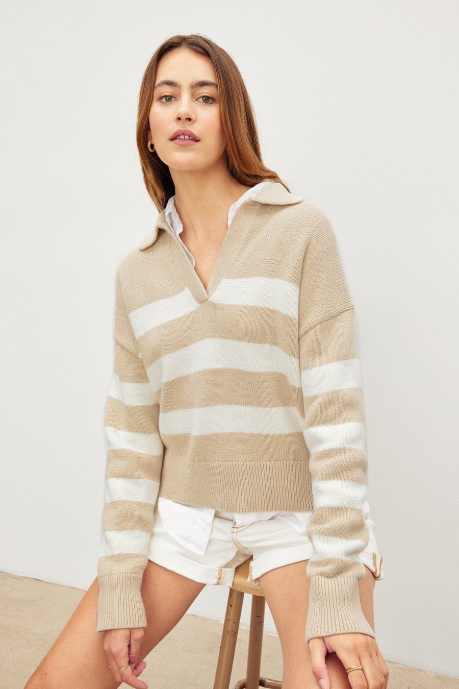 Women Velvet Sweaters | Lucie Sweater Sable/Milk