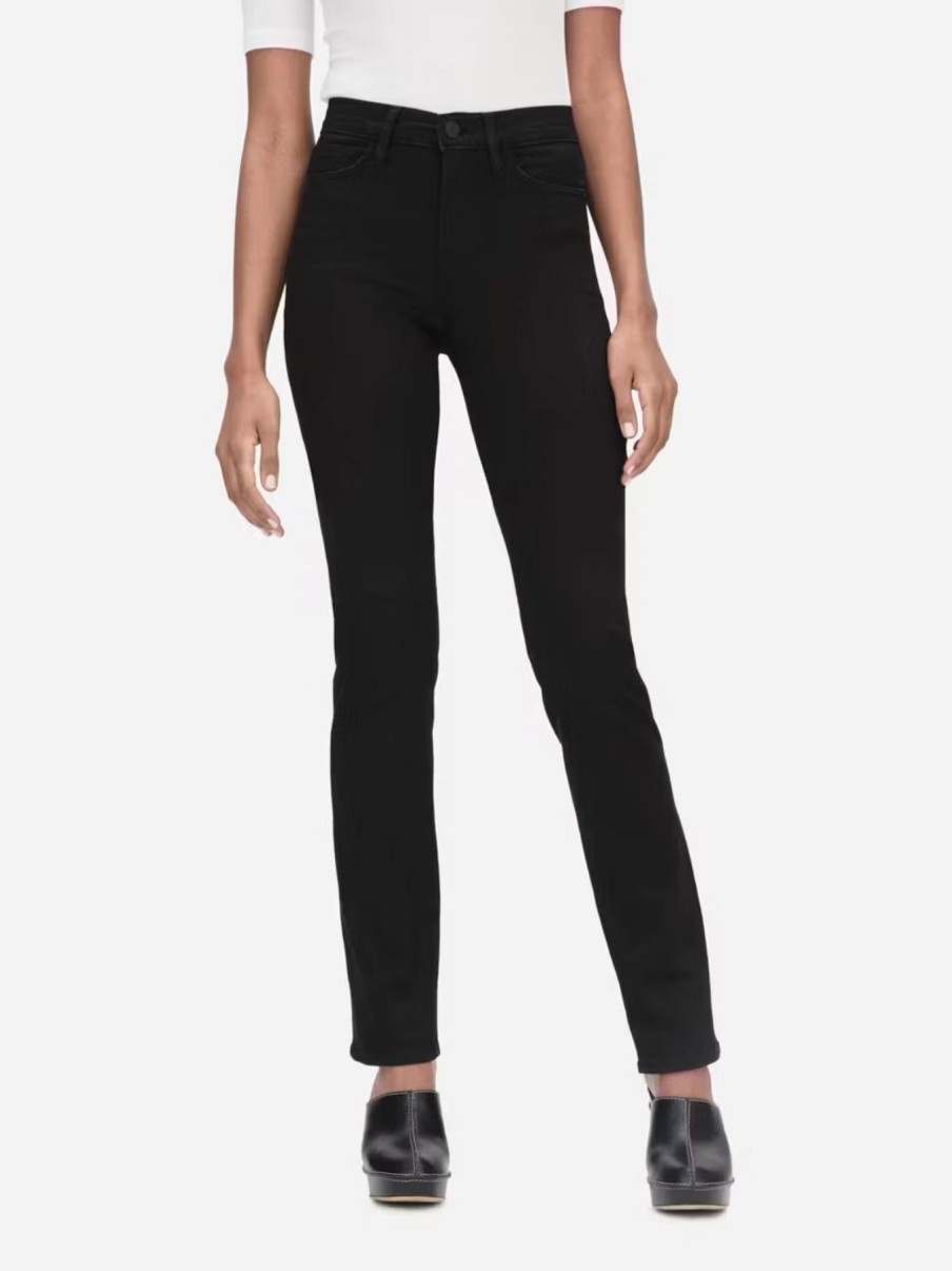 Women FRAME Denim | Le High Straight Long Jeans Blackfinn