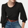 Women NATION LTD Shirts & Blouses | Loren Smocked Peasant Tee Jet Black