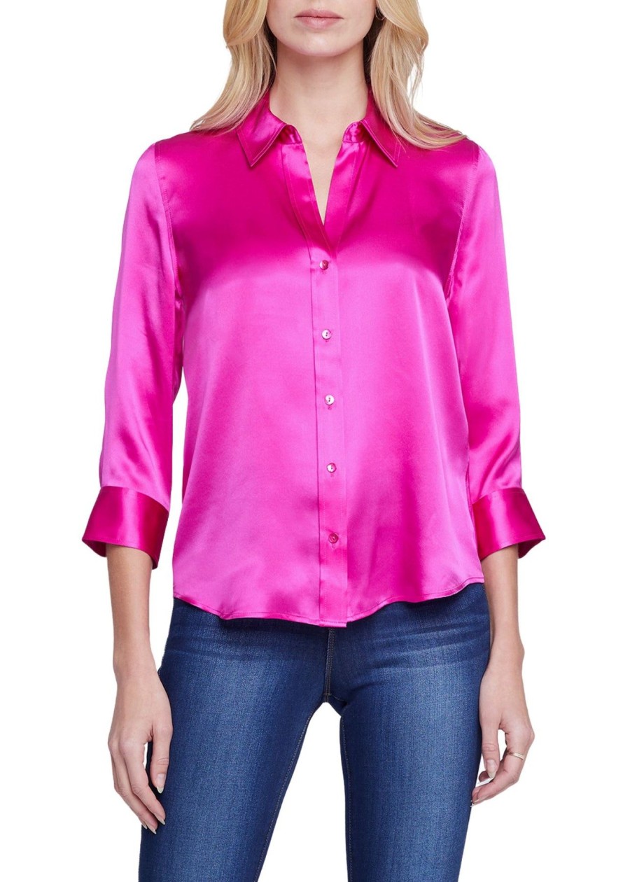 Women L'AGENCE Shirts & Blouses | Dani 3/4 Sleeve Blouse Star Ruby