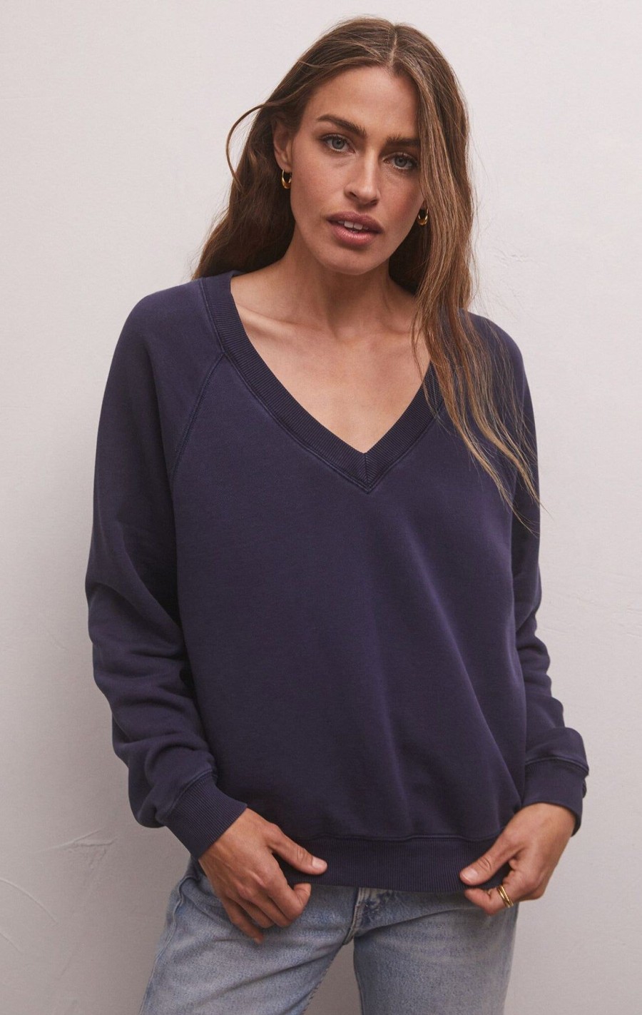 Women Z Supply | Kali V Neck Sweatshirt Inca