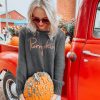 Women Wooden Ships Sweaters | Pumpkin Crew Gunmetal/Peach