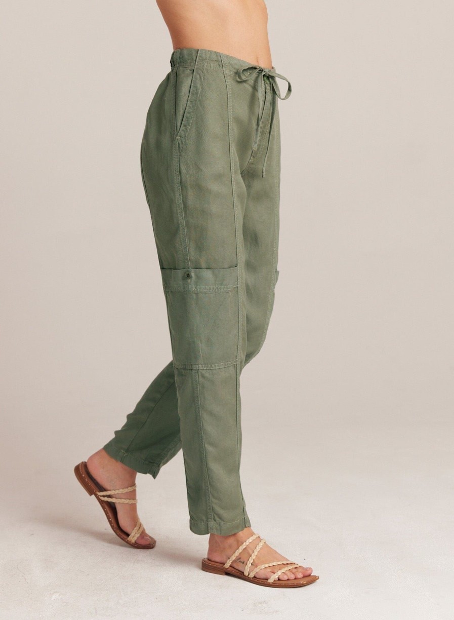 Women Bella Dahl Pants | Waverly Seamed Drawstring Pant Army Moss