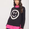 Women Lisa Todd Sweaters | Happy Camper Sweater Black