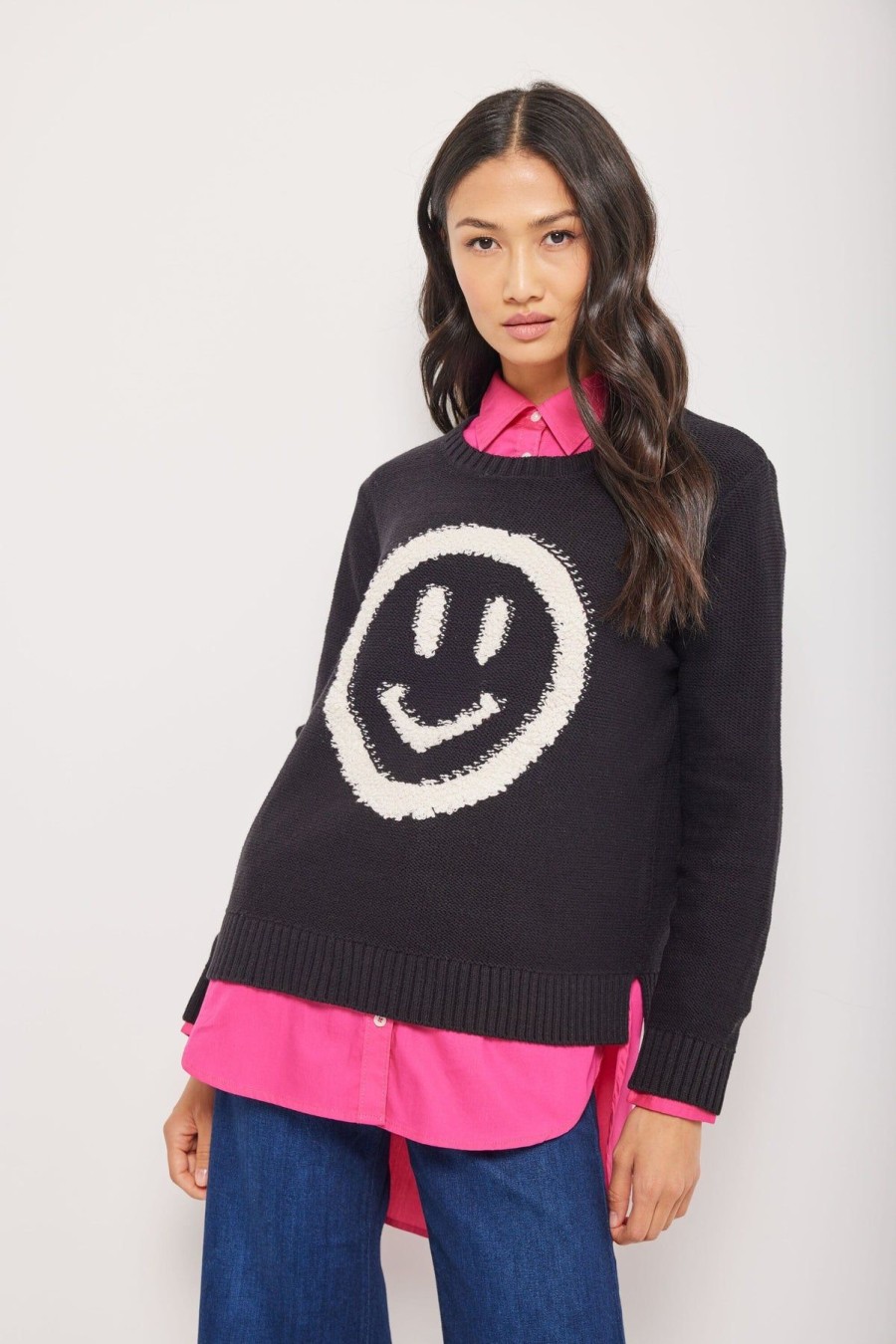 Women Lisa Todd Sweaters | Happy Camper Sweater Black