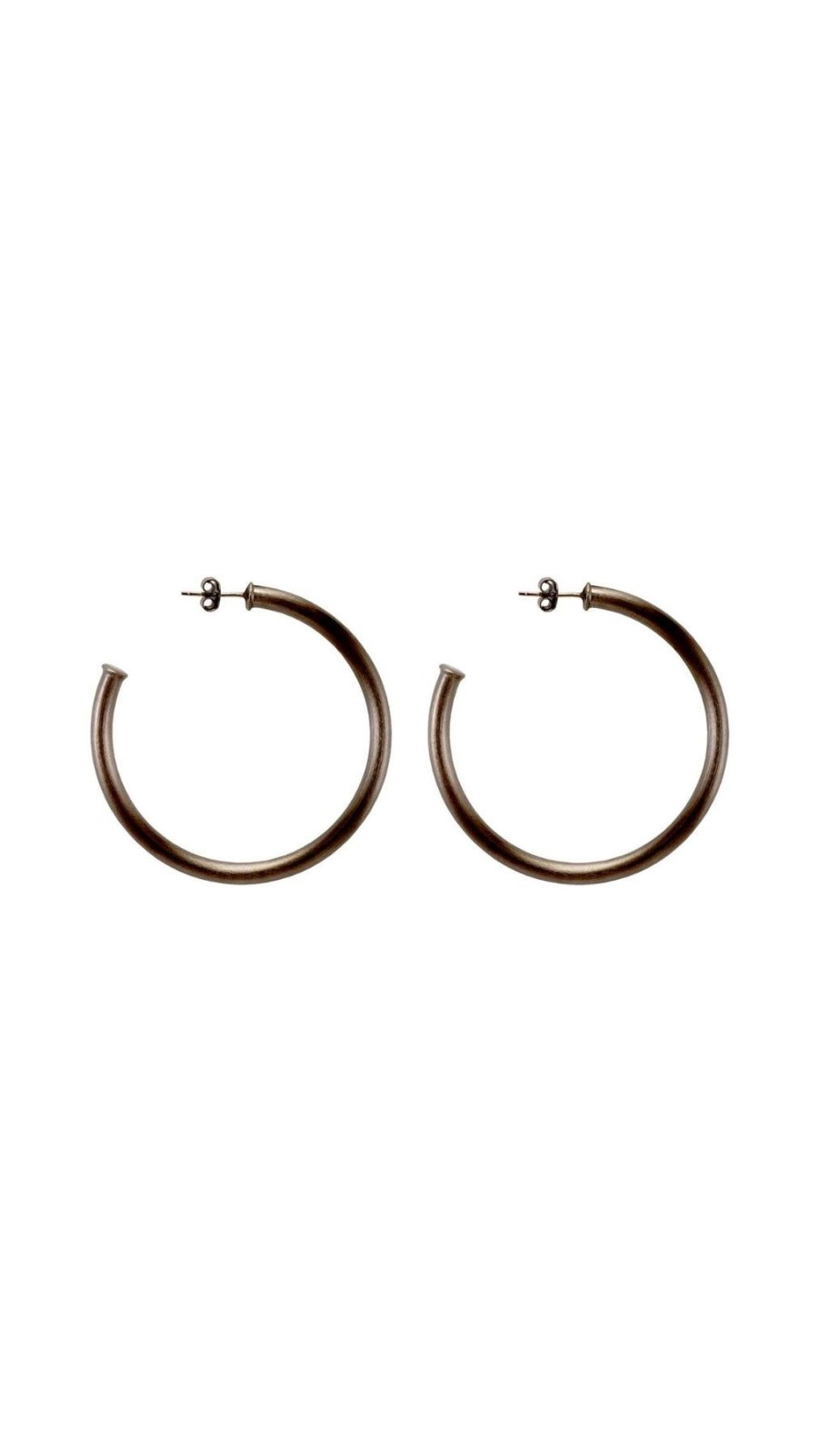 Women Sheila Fajl Earrings | Smaller Everybody'S Favorite Hoops Gun Metal Grey