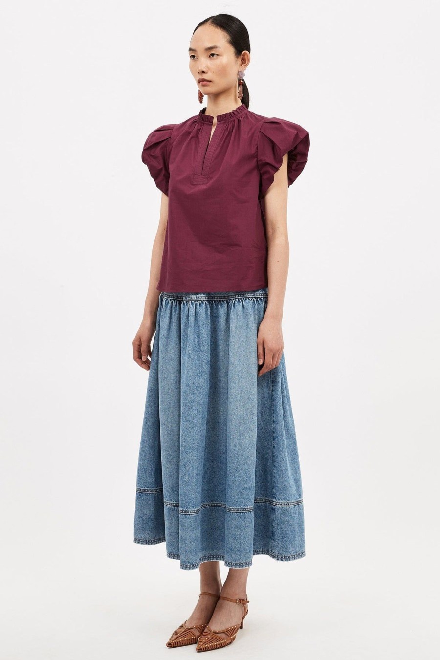 Women Ulla Johnson Shirts & Blouses | Klara Top Syrah