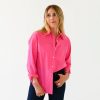 Women Kerri Rosenthal Shirts & Blouses | Mia Shirt Max Heart Pop Pink