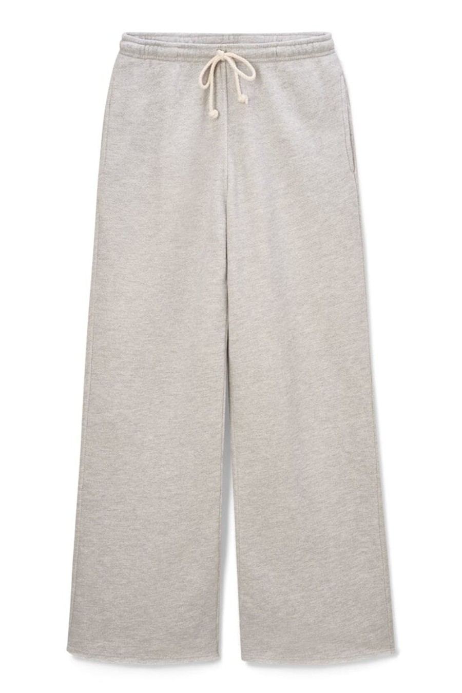 Women Perfect White Tee | Hailey Fleece Pant Heather Grey