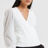 Women French Connection Shirts & Blouses | Mozart Melody Mix Long Sleeve Jumper Winter White