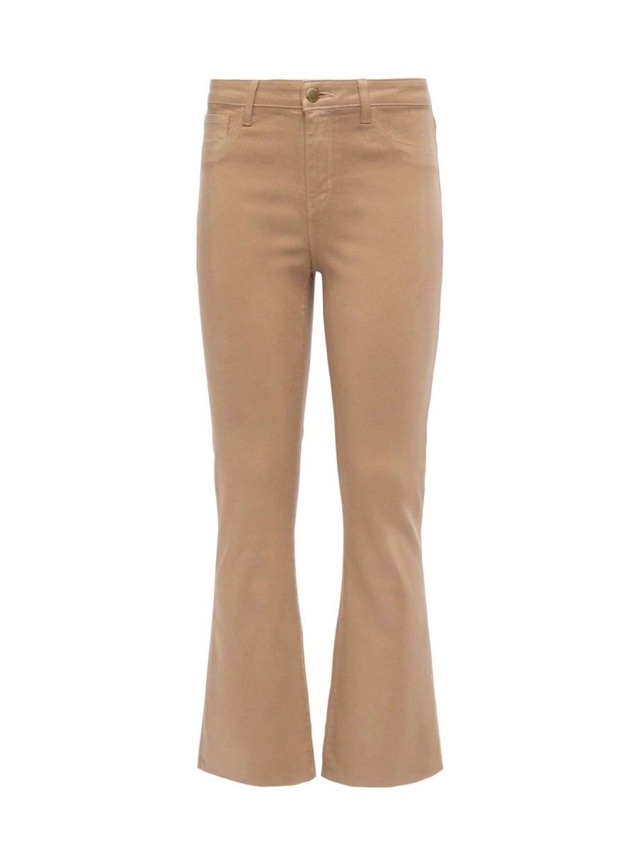 Women L'AGENCE Denim | Kendra High Rise Crop Flare Cappuccino Coated