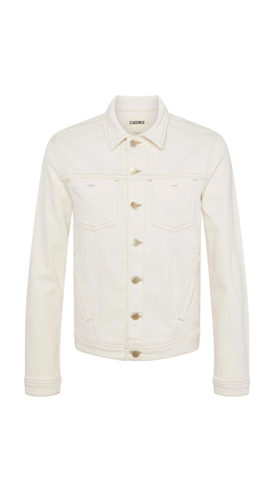 Women L'AGENCE Denim Jackets | Shuri Femme Jacket Macadamia