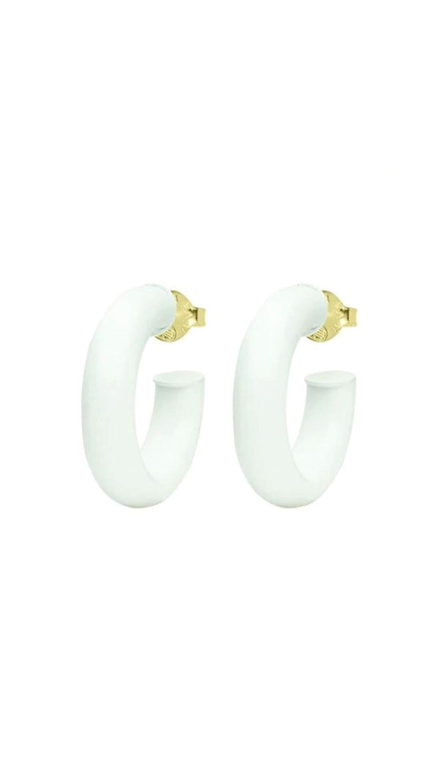 Women Sheila Fajl Earrings | Small Chantal Hoops Painted White