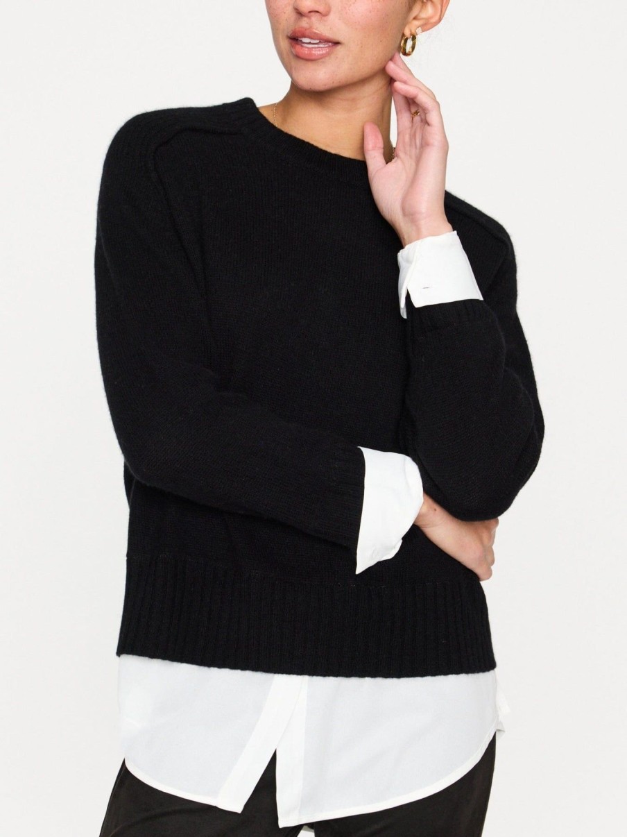 Women Brochu Walker Sweaters | Parson Crew Looker Black Onyx