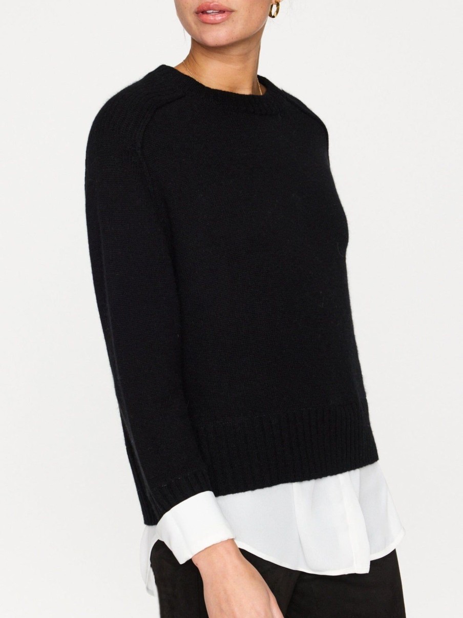 Women Brochu Walker Sweaters | Parson Crew Looker Black Onyx