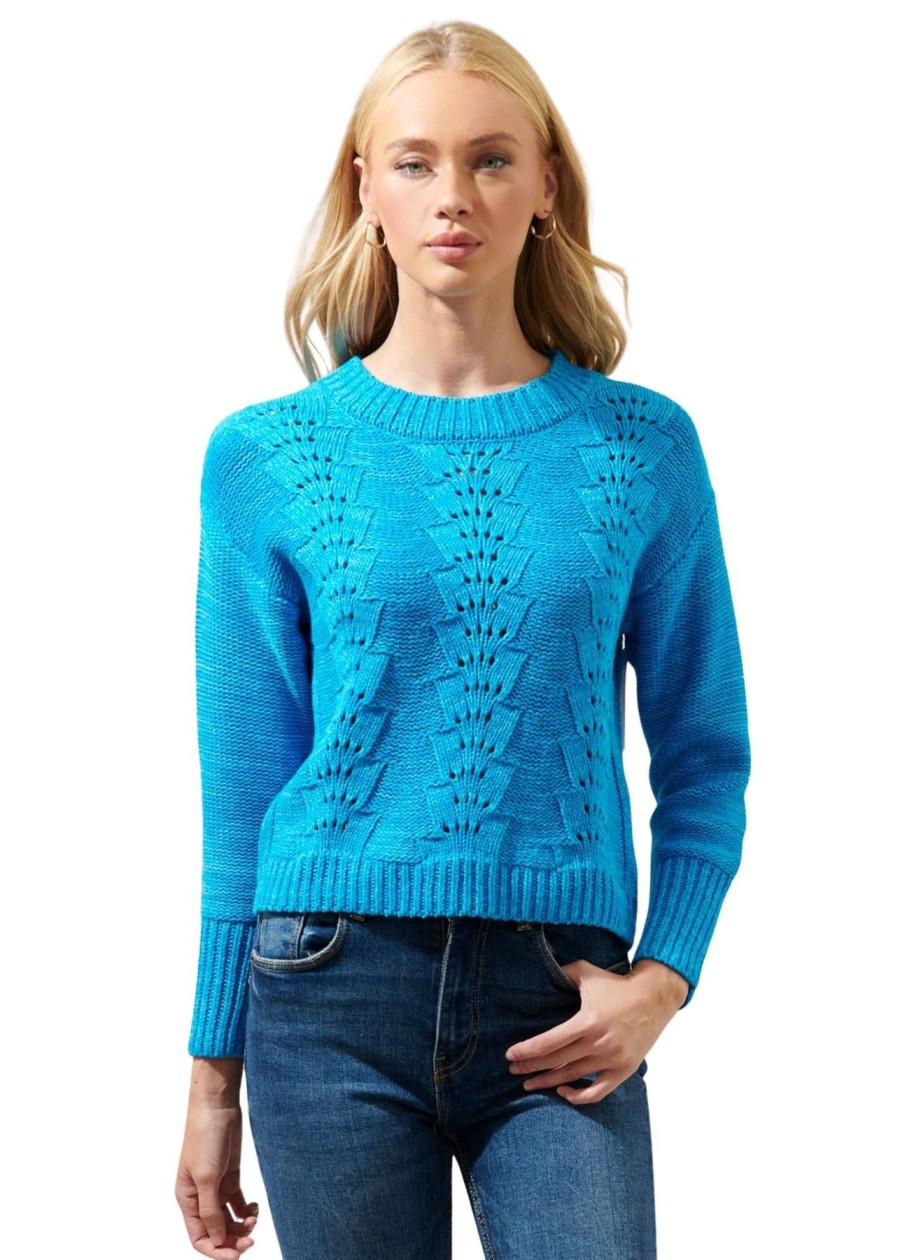 Women Anna Rae Sweaters | Coraline Sweater Cerulean Blue