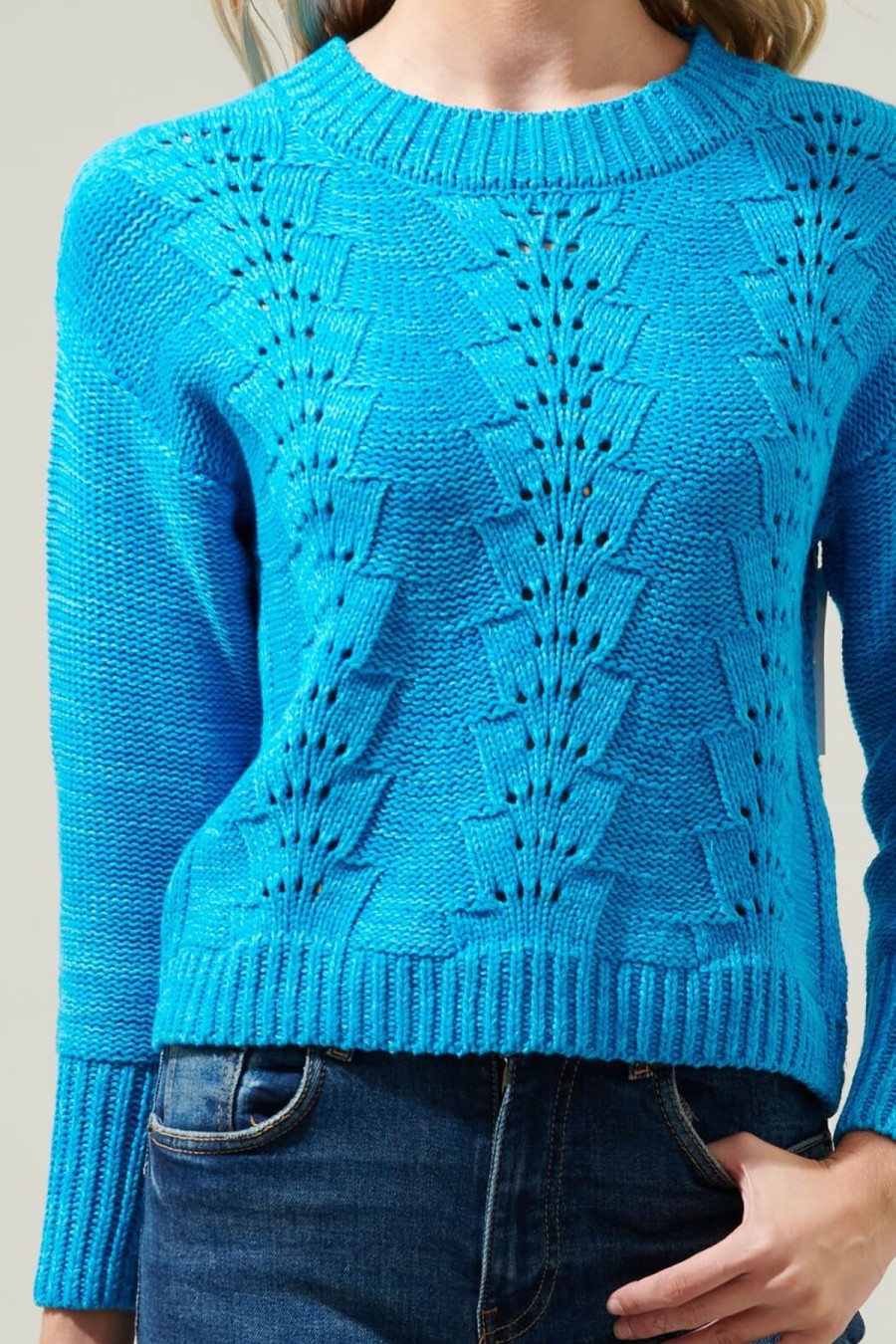 Women Anna Rae Sweaters | Coraline Sweater Cerulean Blue