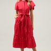 Women Kendall Lane Midi & Maxi | Charlotte Midi Dress Cherry Red