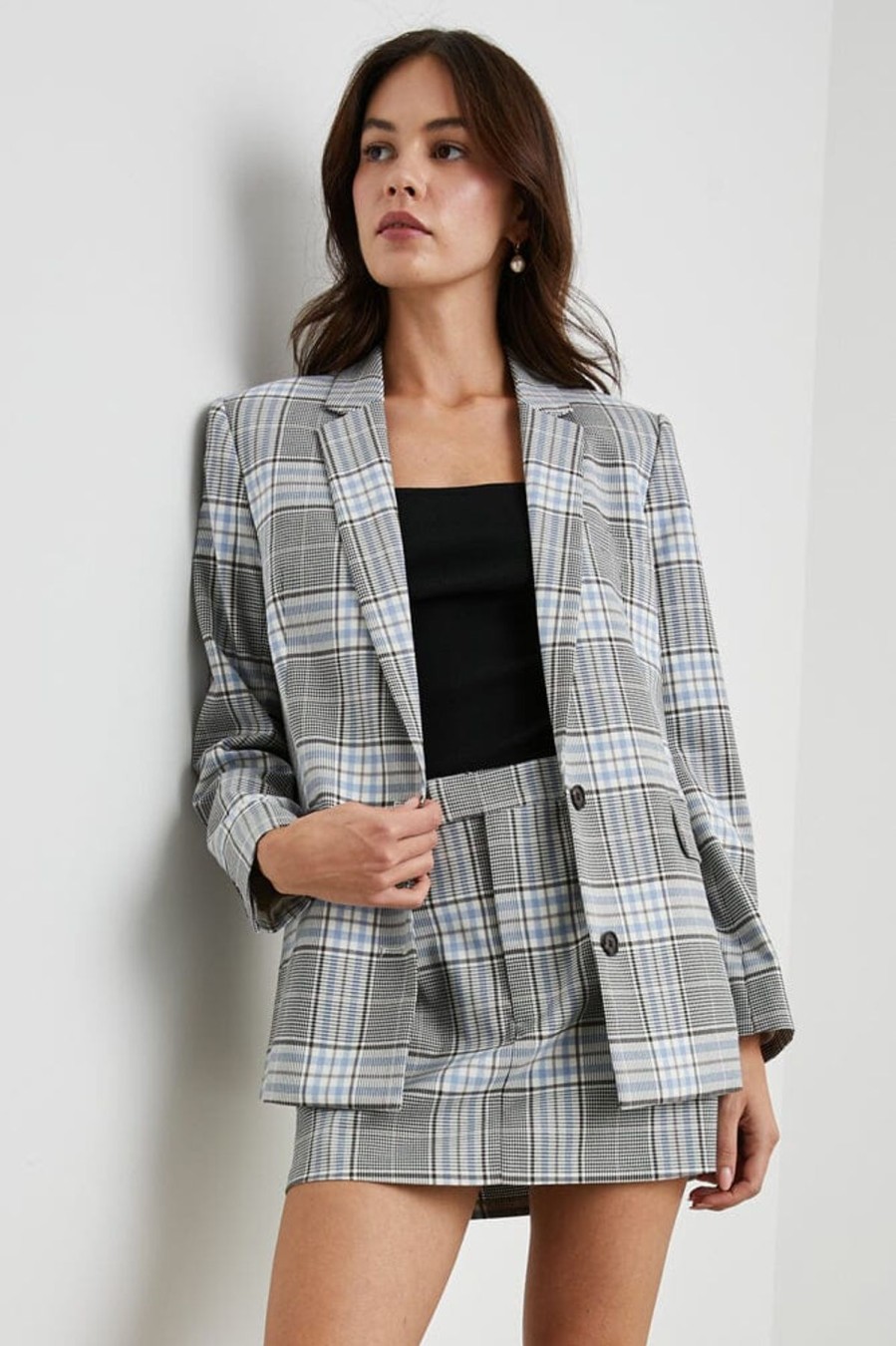 Women Rails Blazers | Stanton Jacket Cocoa Sky Check