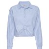 Women AMO Denim Shirts & Blouses | Anna Mae Crop Shirt Sky Blue