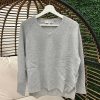 Women Estheme Cashmere Sweaters | V Neck Side Slit Sweater Fog