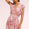 Women Poupette St Barth Vacation | Bice V Mini Dress Pink Foulard