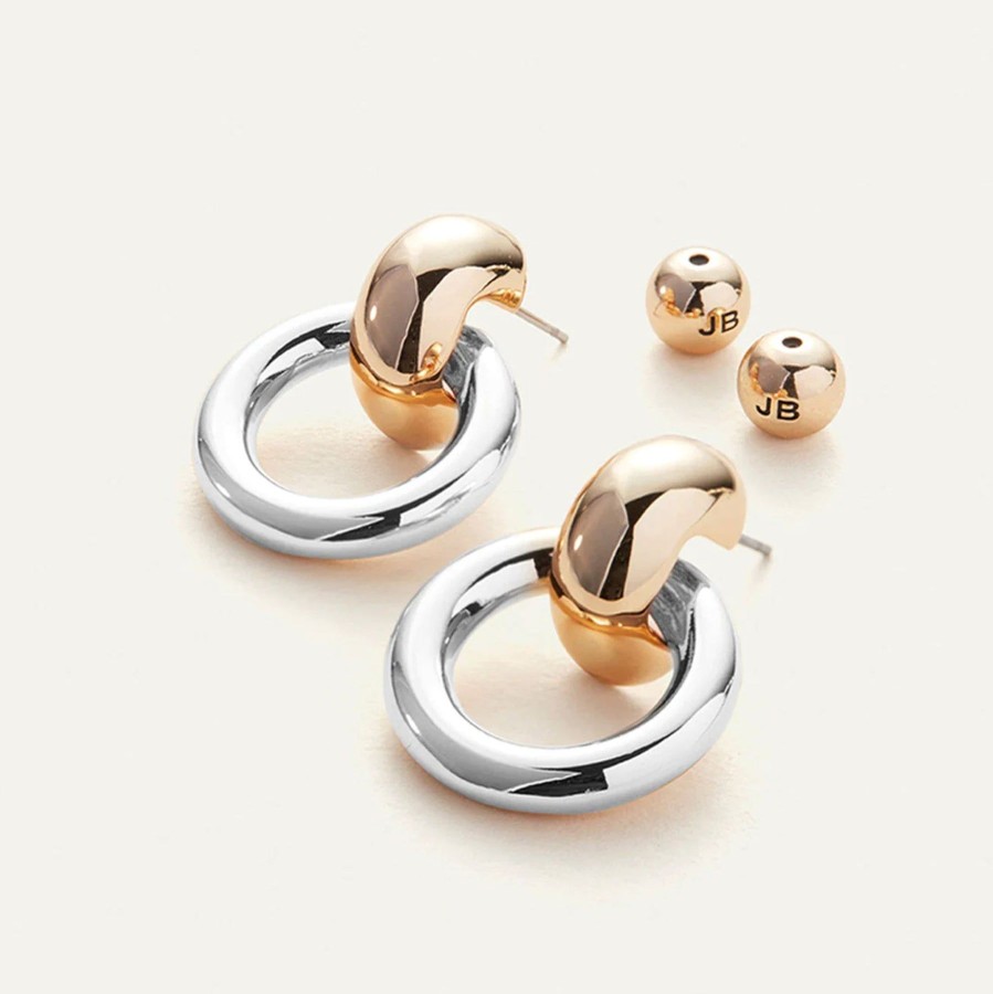 Women Jenny Bird Earrings | Puffy Faye Knockers Two Tone