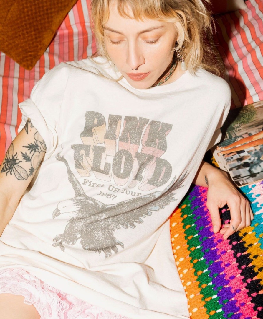 Women Uniquities Tees & Tanks | Pink Floyd Eagle Tee Off White